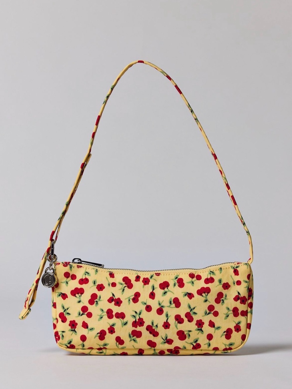BAGGU Yellow Cherry-Print Nylon Pochette Bag NEW NWT LAST ONE